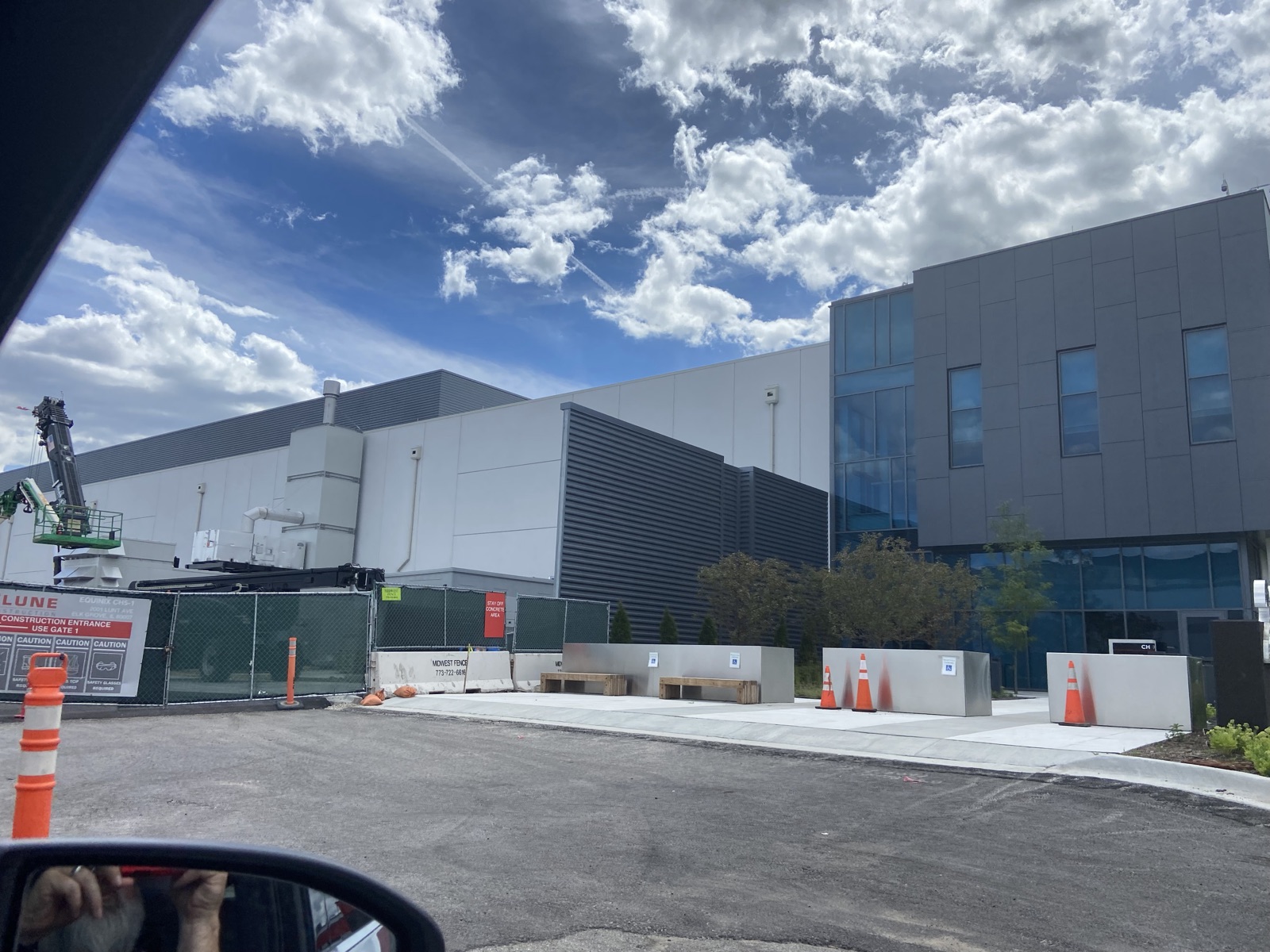 Data center buildings in Elk Grove Village, Illinois, showing the modern building style and overall scale.